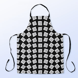 Unique Logo or Image Pattern Black (editable) Apron