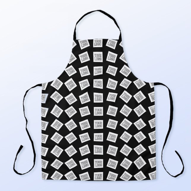 Unique Logo or Image Pattern | Black (editable) Apron (Creator Uploaded)