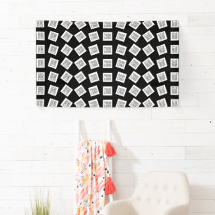 Unique Logo or Image Pattern Black (editable) Banner