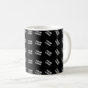 Unique Logo or Image Pattern   Black (editable) Coffee Mug
