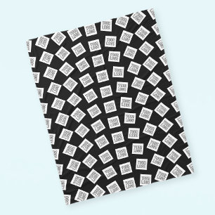 Unique Logo or Image Pattern Black (editable) Fleece Blanket