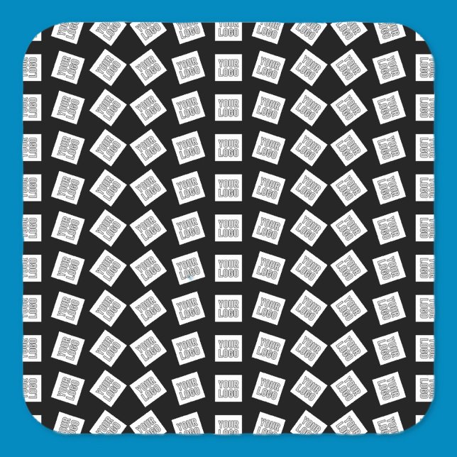 Unique Logo or Image Pattern | Black (editable) Square Sticker (Creator Uploaded)