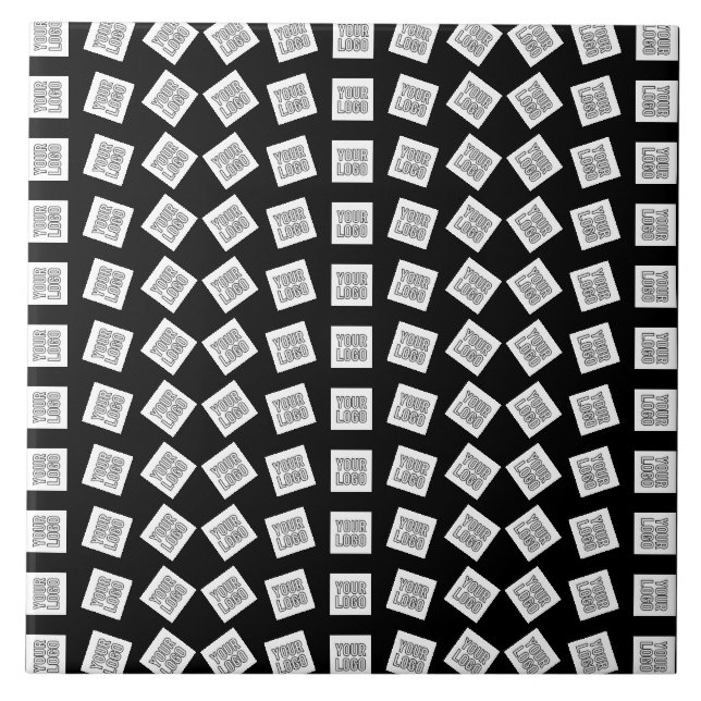 Unique Logo or Image Pattern | Black (editable) Tile (Front)