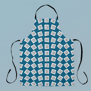 Unique Logo or Image Pattern   Blue (editable) Apron