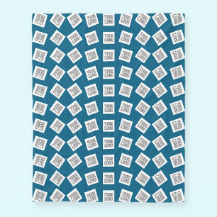 Unique Logo or Image Pattern   Blue (editable) Fleece Blanket