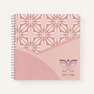 Unique Logo or QR Code Pink Geometric Pattern Notebook