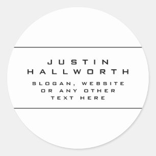 Unique Looking Black & White Classic Round Sticker