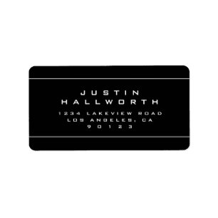 Unique Looking Black & White Return Address Label