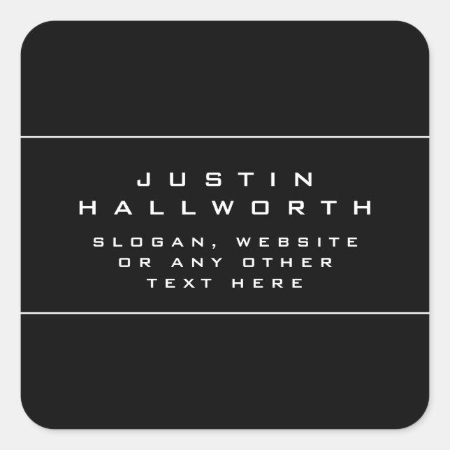 Unique Looking Black & White Square Sticker (Front)