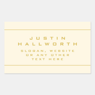 Unique Looking Gold & Almond Rectangular Sticker