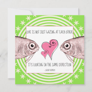 Unique Lovers Gaze Saint Exupery Quote Holiday Card