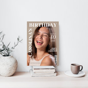 Unique Magazine cover 40th Birthday party Invitation