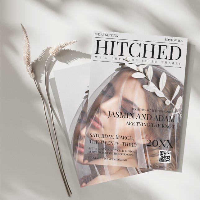 Unique Magazine Style Editorial Photo Wedding Invitation (Unique Magazine Style Editorial Photo Wedding Invitation)