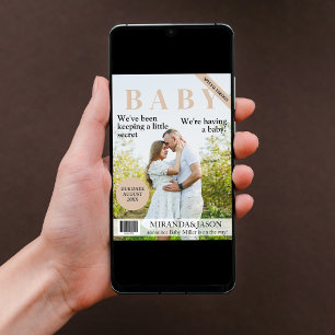 Unique Magazine Style Photo Pregnancy Announcement