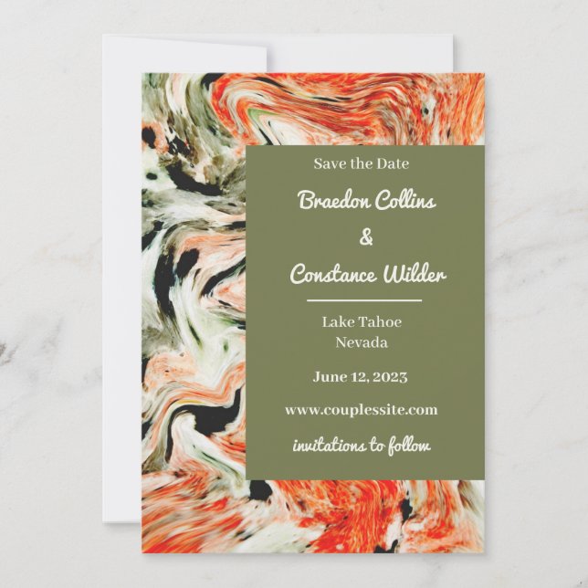 Unique Marble Wedding Save The Date (Front)