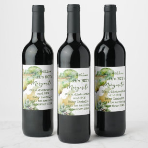 Unique Margarita Pregnancy Baby Announcement Wine Label