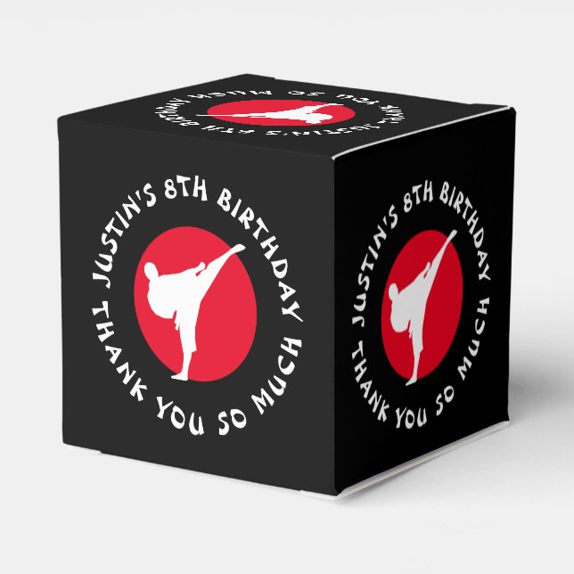Unique martial arts theme karate Birthday party Favour Box (Back Side)