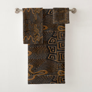 Unique & Masculine Geometric Kuba‑Inspired Bath To Towel Set