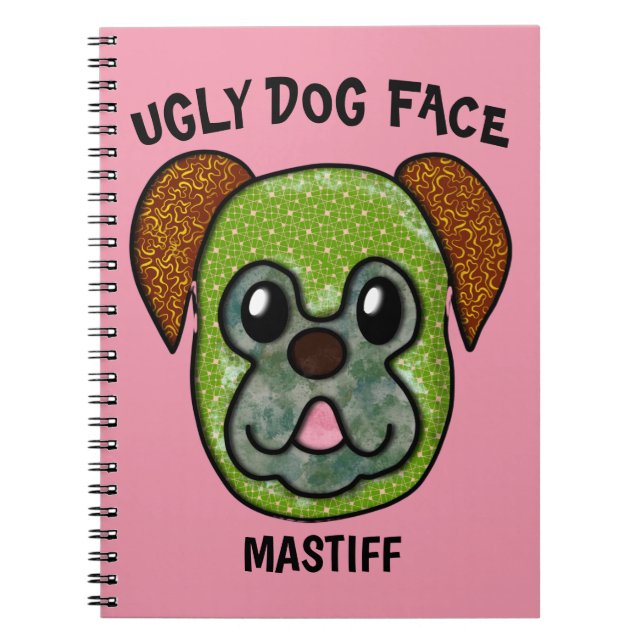Unique Mastiff ugly dog face Notebook (Front)
