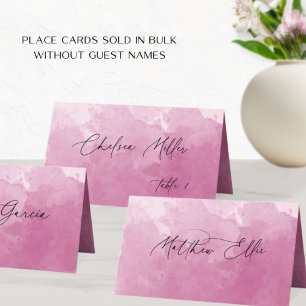 Unique Mauve Pink Watercolor Background Folded Place Card