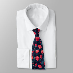 Unique Mens Fashion Rose Floral Tie