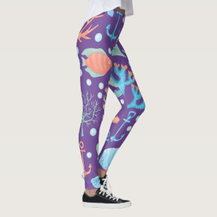 unique mermaid fish sea aquatic girls leggings