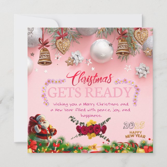Unique Merry Christmas Card for Family & Friends (Front)