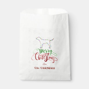 Unique Merry Christmas Light Bulbs Dog Monogram Favour Bags