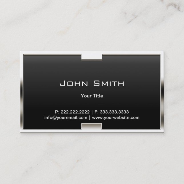 Unique Metal Frame Royal Black Business Card (Front)