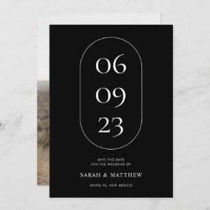 Unique Minimalist Black and White Wedding Save The Date