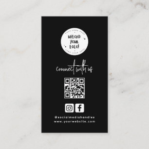 Unique Minimalist Black Social Media Qr Code Business Card