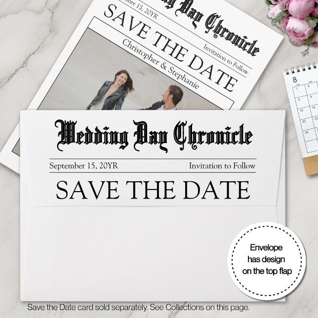 Unique Minimalist Customisable Script Wedding Mail Envelope (Modern Typography Save the Date Envelope)