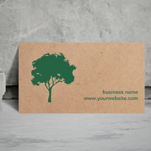 Unique Minimalist Green Tree Cardboard Landscaping Business Card (Creator Uploaded)