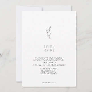 Unique Minimalist Ivory Wedding Invitation