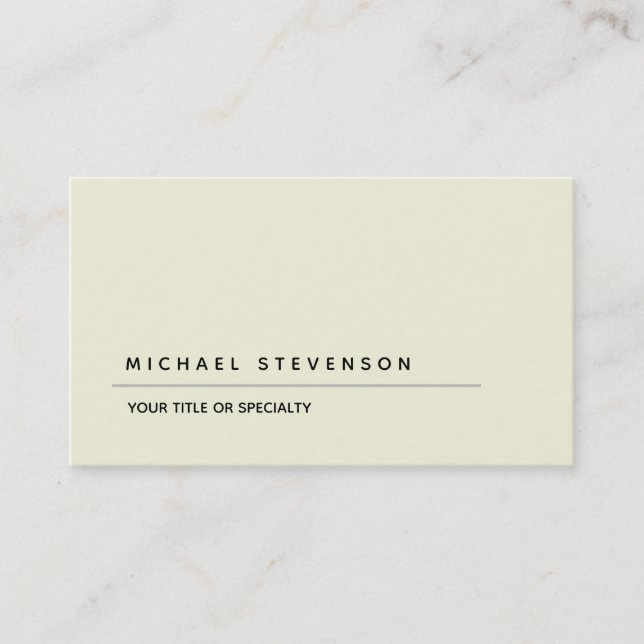 Unique Modern Beige Colour Minimalist Plain Business Card (Front)