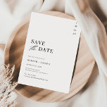 Unique Modern Black and White Wedding Save The Date<br><div class="desc">Let your love story begin with a timeless save the date. This elegant design features a bold "save the date" headline with classic typography, all set against a crisp black and white background. The minimalist aesthetic is perfect for the modern couple, and the black and white colour scheme ensures this...</div>