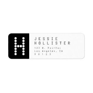 Unique Modern   Black & White Return Address