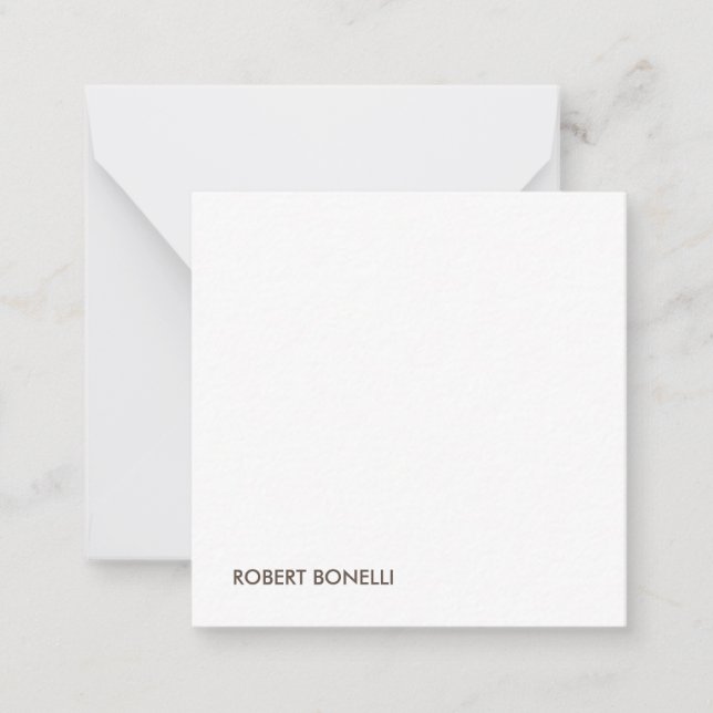 Unique Modern Black White Your Name Minimalist Card (Front)