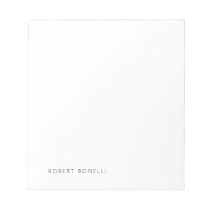 Unique Modern Black White Your Name Minimalist Notepad