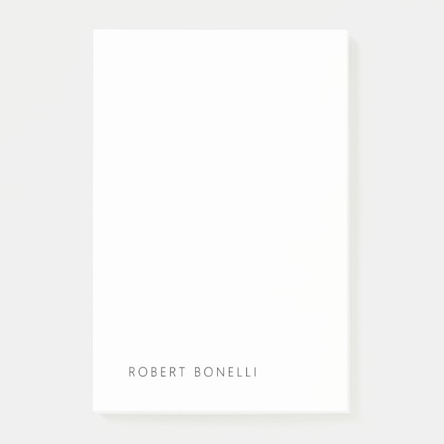 Unique Modern Black White Your Name Minimalist Post-it Notes (Front)