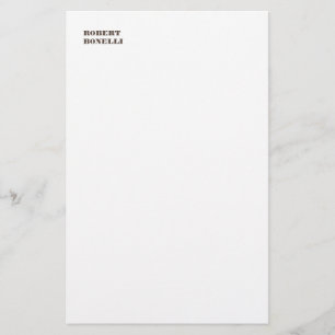 Unique Modern Black White Your Name Minimalist Stationery