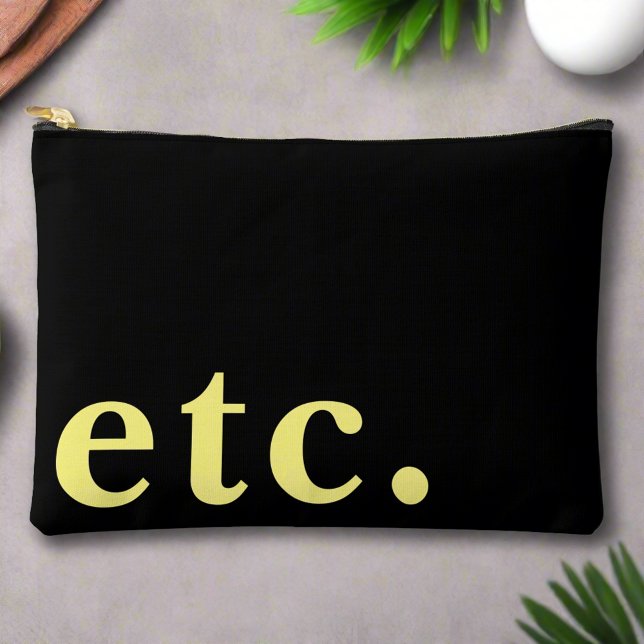 Unique Modern Black & Yellow Bold Typography  Accessory Pouch (Creator Uploaded)