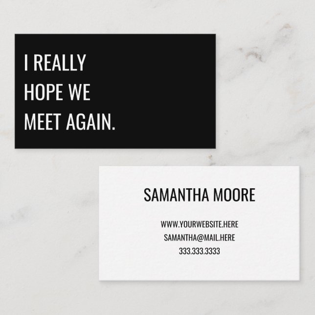 Unique Modern Bold Black Typography Creative Business Card (Front/Back)