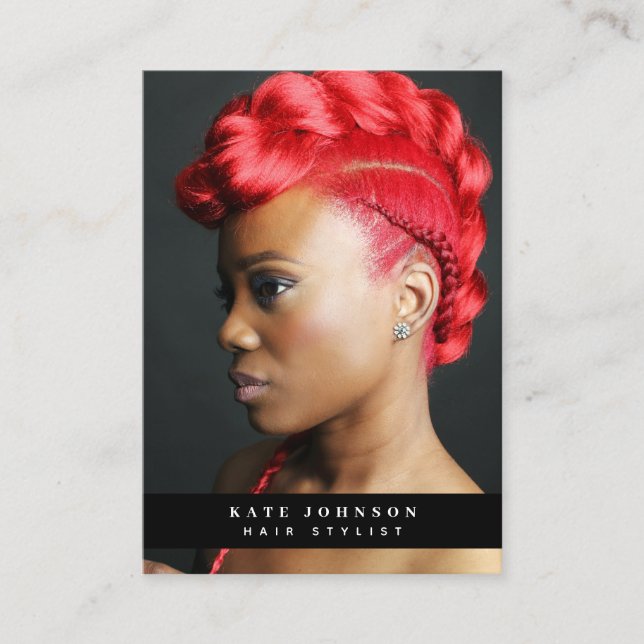 Unique Modern Business Logo Photographer Photo Business Card (Front)