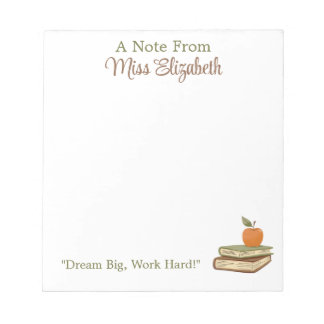 Unique Modern Chic Fun Cute Teacher Appreciation Notepad