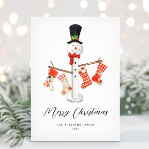 Unique Modern Christmas Snowman Non-Photo Holiday Card