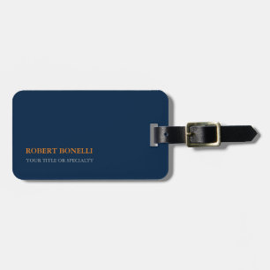 Unique Modern College Navy Blue Stylish Minimalist Luggage Tag