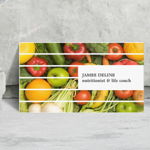 Unique Modern Colourful Vegetables Nutritionist Business Card