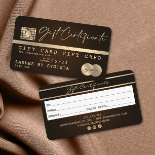 Unique Modern Credit Card Gift Card Certificate