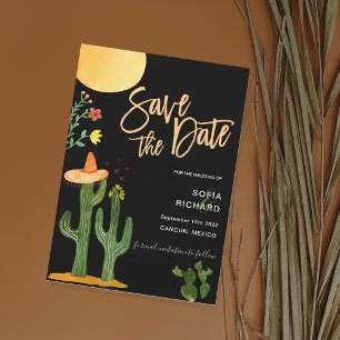 Unique Modern Destination Mexico Style  Invitation